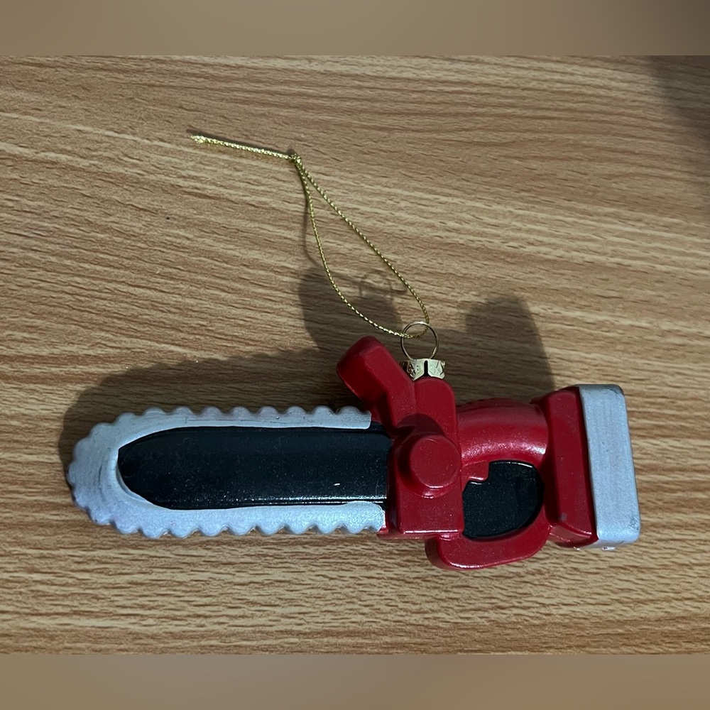 Chainsaw Halloween or Christmas Ornament